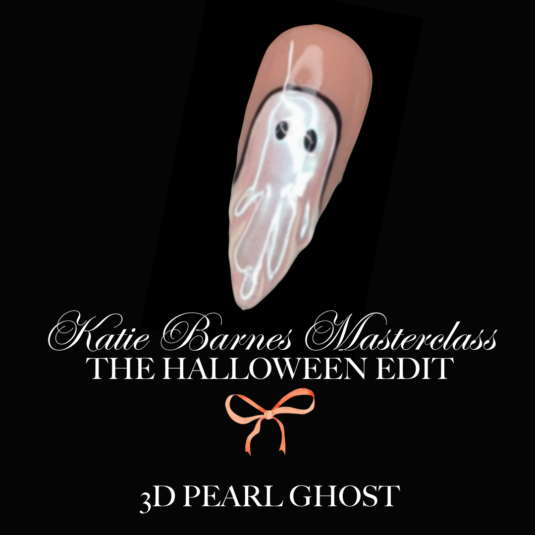 3D Pearl Ghost Nail Art – Chic Halloween Effect