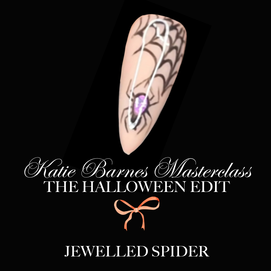 Jewelled Spider Nail Art – Elegant Halloween Design