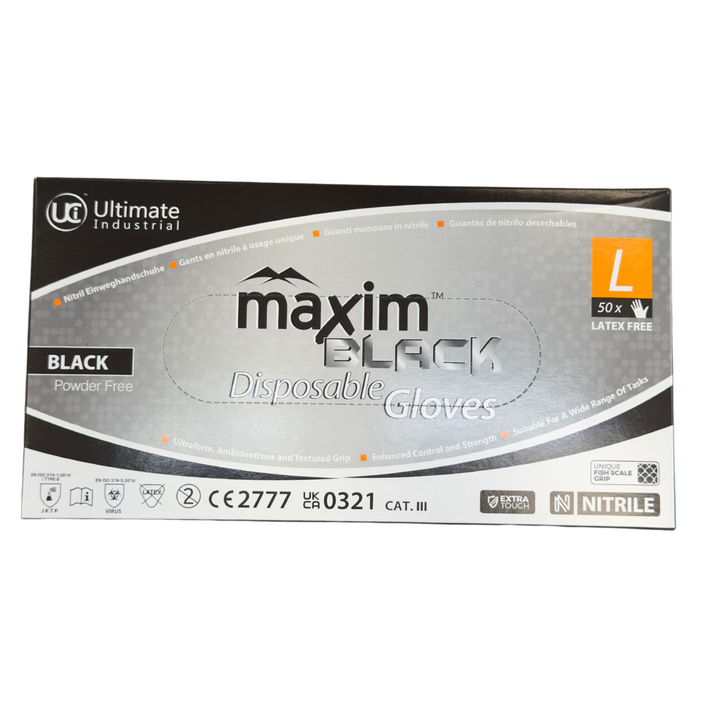 Black DG-Maxim Nitrile Gloves for Nail Techs