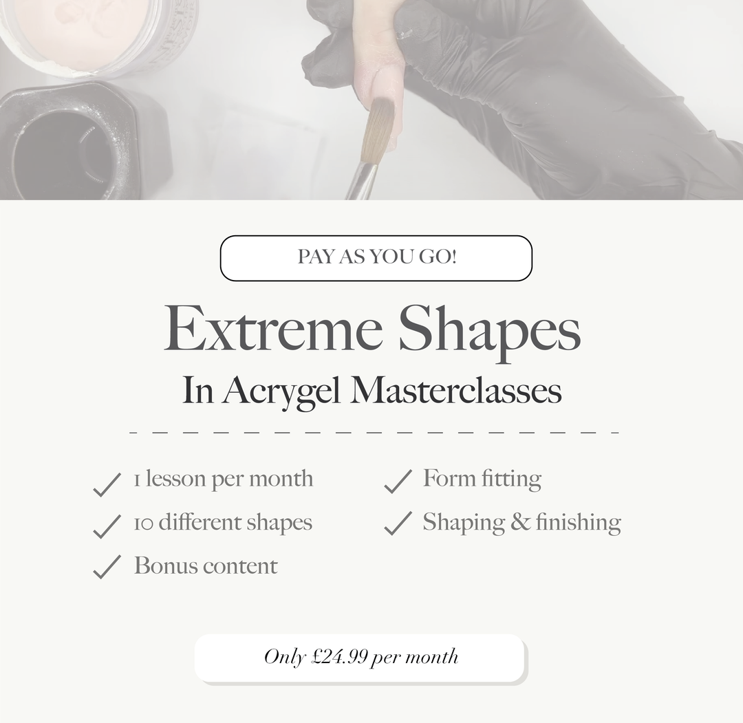 Extreme Nail Shapes in Acrygel Masterclass Pay As You Go Monthly Subscription