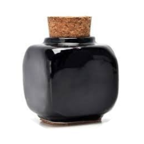 Black Dappen Dish with cork