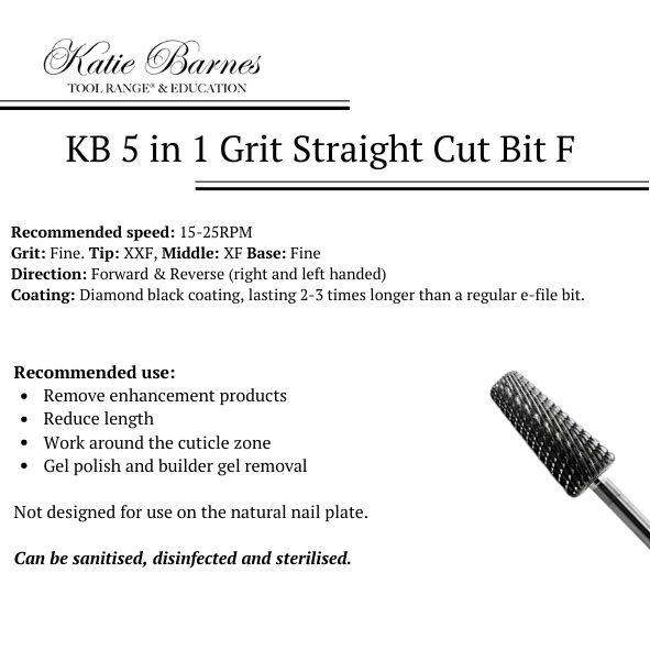 KB 5 in 1 Grit Straight Cut E-File Bit