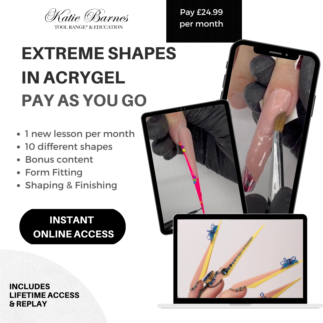 Extreme Nail Shapes in Acrygel Masterclass Pay As You Go Monthly Subscription