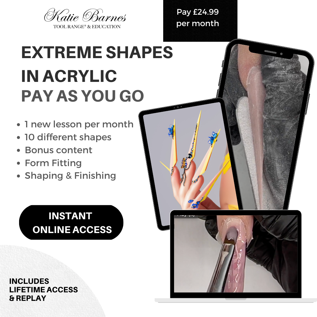 Extreme Nail Shapes in Acrylic Masterclass Pay As You Go Monthly Subscription