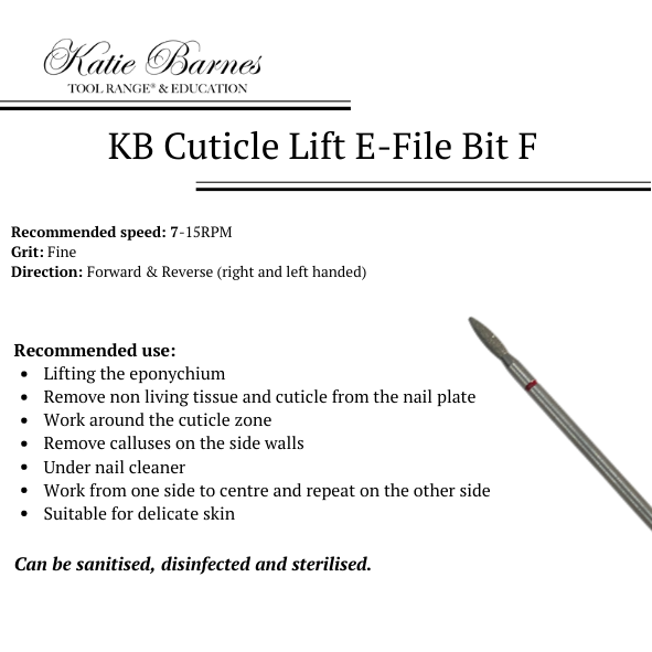 KB Cuticle Lift E-File Bit | Fine Grit