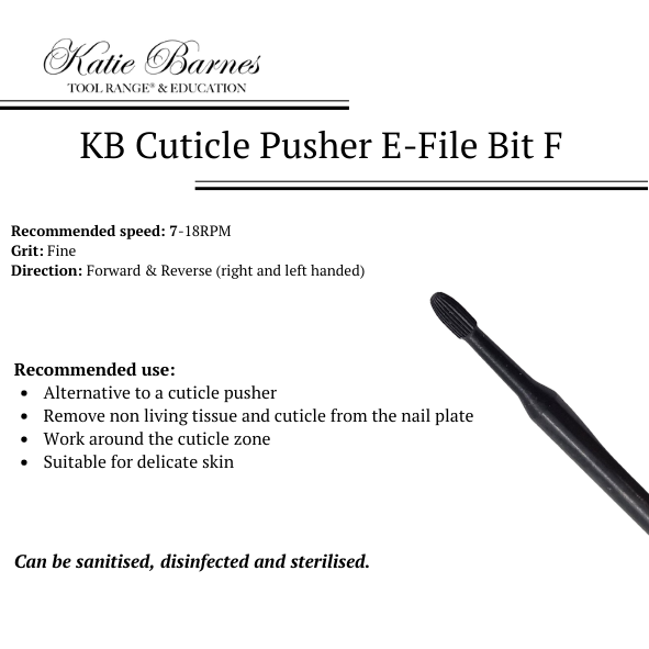 KB Cuticle Pusher E-File Bit | Fine Grit