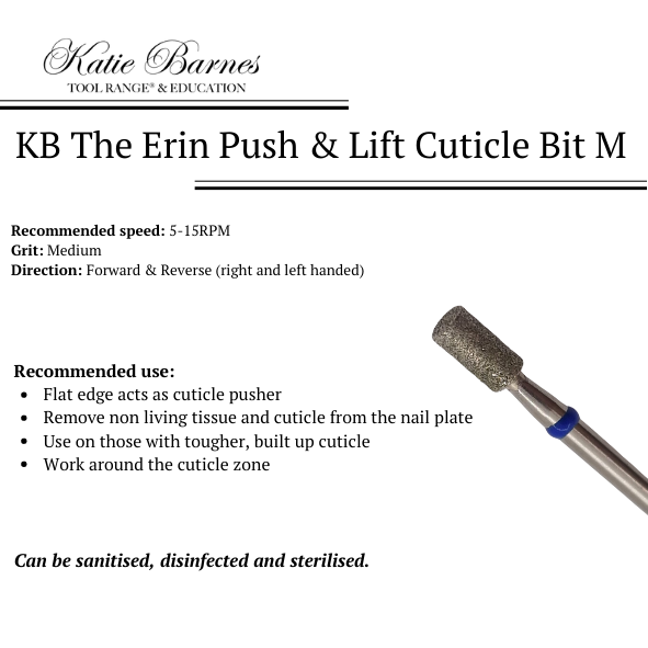 KB The Erin Cuticle Push & Lift E-File Bit | Medium Grit