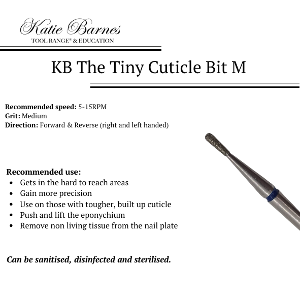 KB The Tiny Cuticle Lift E-File Bit | Medium Grit